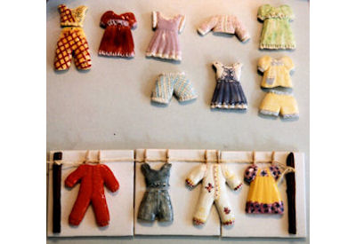 Your child's favorite clothing can be copied onto relief tiles.