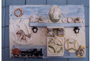 More dollhouse relief tiles with furniture #1.