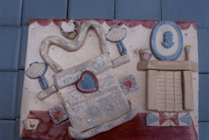 More dollhouse relief tiles with furniture #2.