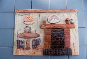 More dollhouse relief tiles with furniture #6.