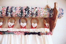 Rag rug covered curtain rod #1