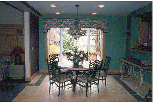 Room decorated in a southwest theme.